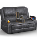 Yolsali Loveseat Recliner Sofa, RV Loveseat Wall Hugger (Velvet,Grey)