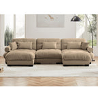 U Shaped Cloud Couches for Living Room Modular Sectional Sofa with Ottomans