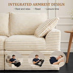 Upgrade Boneless Couch with Storage, Extra Deep&High Seat Modular Sectional Sofa 3 Seater U Shaped Cloud Couch with Ottoman, Tool-Free Assembly Sectional Couches for Living Room