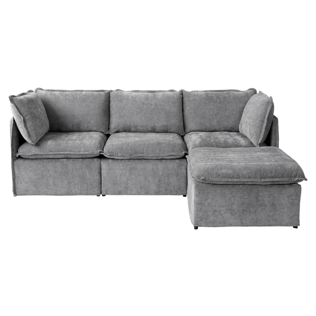 WJShome 5-Seater Cloud Modular Sofa Sectional Living Room Couch, Khaki