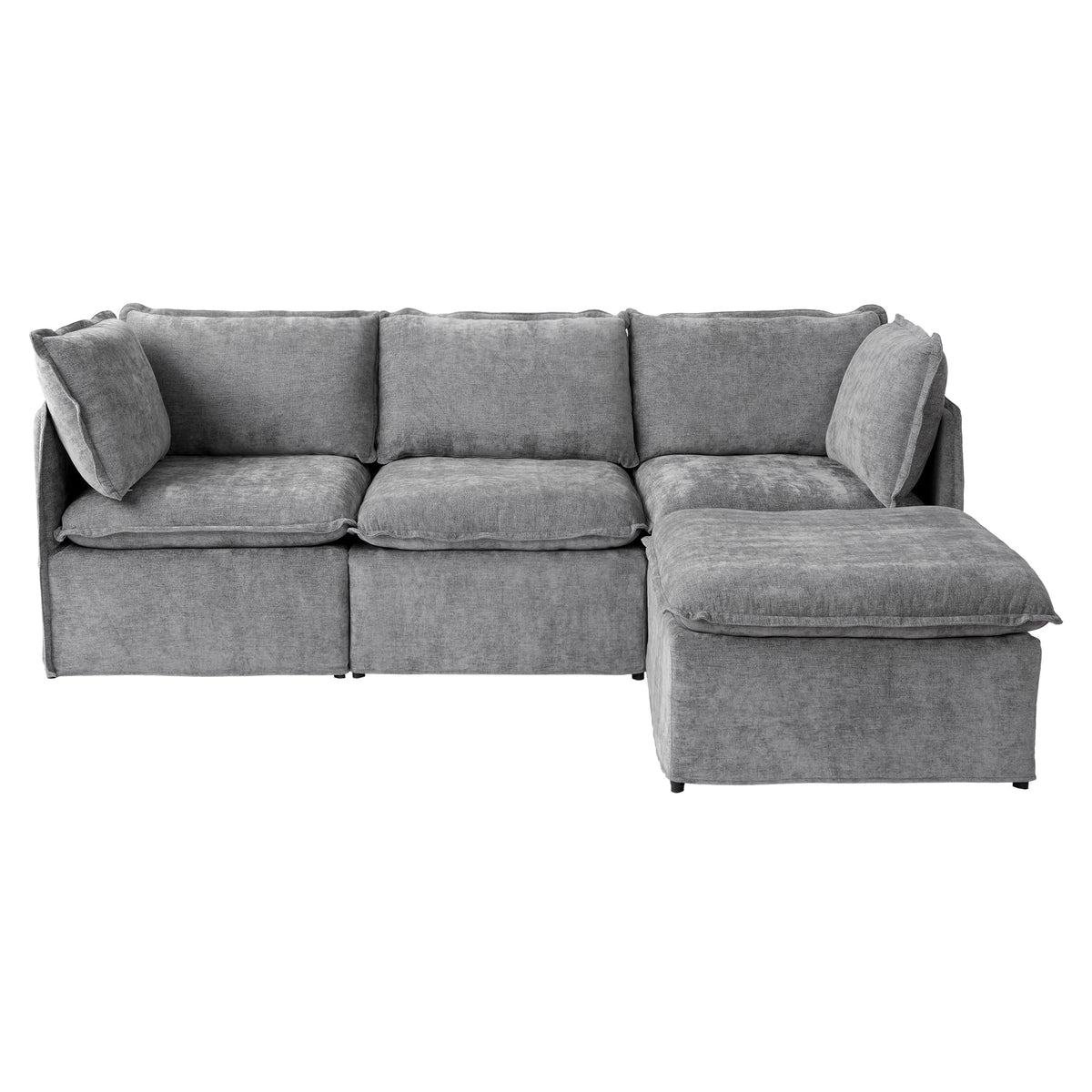 WJShome 5-Seater Cloud Modular Sofa Sectional Living Room Couch, Khaki