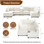 121.2" U Shaped Modular Sectional Sofa Couch for Living Room, Beige