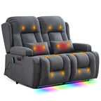 TUNYI Power Loveseat Recliner Sofa with Massage & Heat