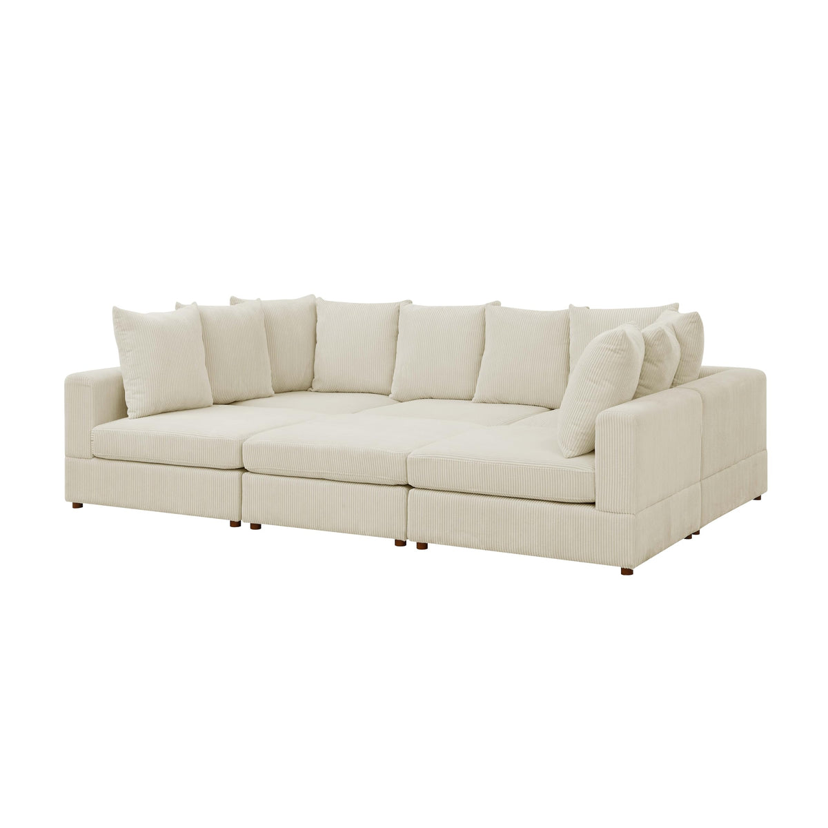 Versatile Haven 6-Piece Modular Corduroy Sectional Sofa with Multiple Configurations and High Comfort