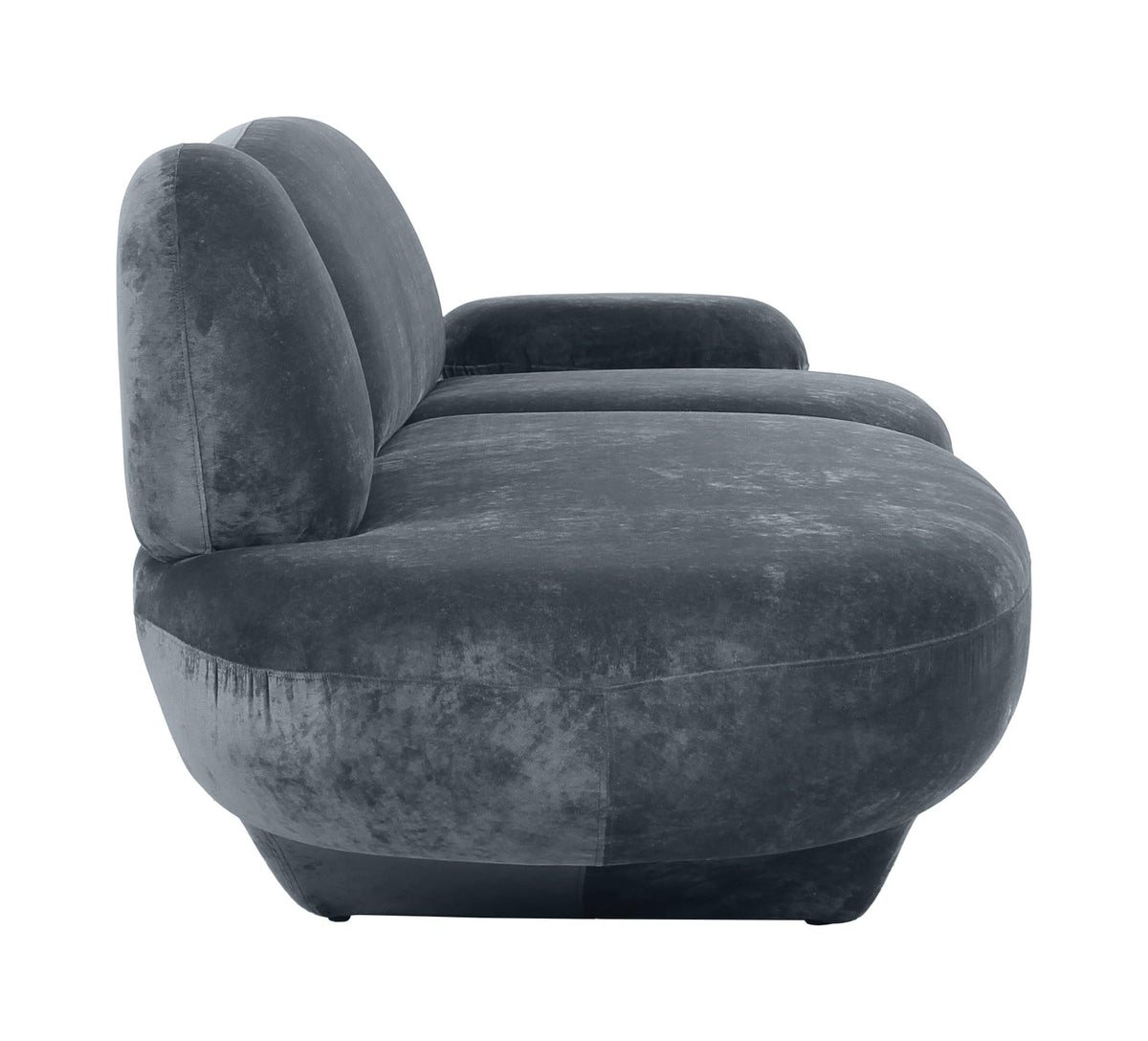 Zuo Oblak Sofa Storm Gray, Gray Sofa, Modern Style, Velvet, Seats up to 3, MDF, Indoor Living, 103.9" W x 33.9" D x 29.5" H, Non-Stackable
