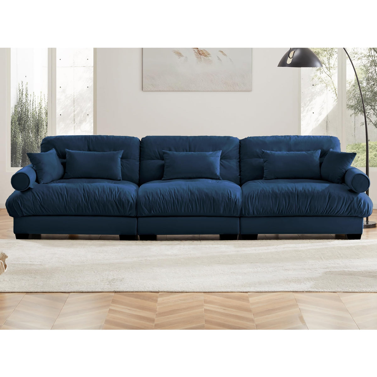 U Shaped Cloud Couches for Living Room Modular Sectional Sofa with Ottomans