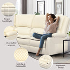 Yolsali Manual Reclining Sectional Sofa Set, 7 Seats Soft Leather Recliner