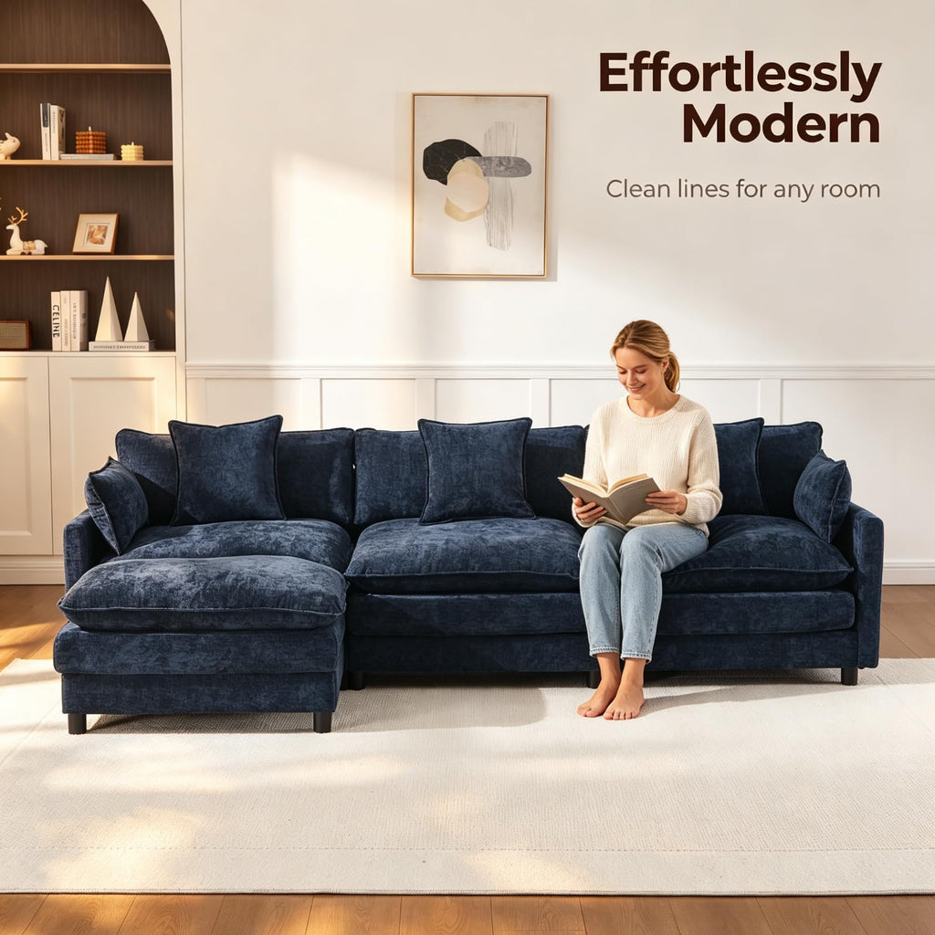 108" L Shaped Modular Sectional Cloud Couch