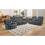 EBELLO 2 Piece Reclining Living Room Set, Soft Fabric Recliner Sofa Furniture Set, Included Power Lift Recliner Chair with Massage and Heat and 3 Seat Sofa, Dark Greenish-Grey