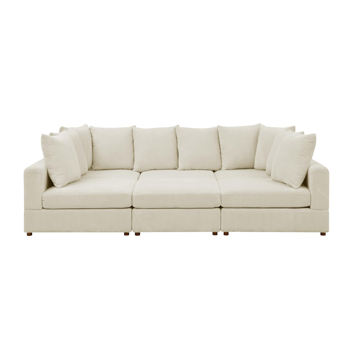 Versatile Haven 6-Piece Modular Corduroy Sectional Sofa with Multiple Configurations and High Comfort