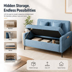 Upholstered Reception Sofa, Fabric Waiting Room Couch with Hidden Storage