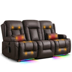 TUNYI Power Loveseat Recliner Sofa with Massage & Heat