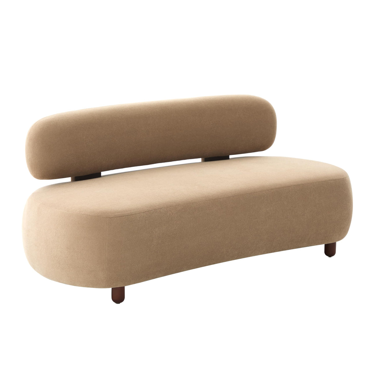 WILLIAMSPACE 66" Modern Velvet Curved Sofa Couch for Living Room, Nomad