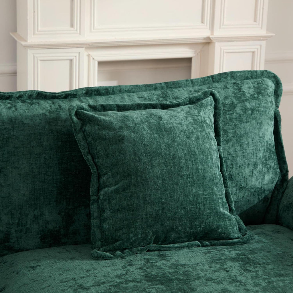 Wider Armrest 3 Seats Modern Sectional Couch Chenille Green Cloud Comfort Living Room Bedroom Apartment Comfortable Modular Sofa