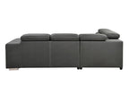 THSUPER 104'' Microfiber L Shaped Sectional Sleeper Sofa Couch with Pull Out Bed and Storage Ottoman, Convertible Couches with Adjustable Headrest for Living Room, Left Facing Chaise. Charcoal Grey