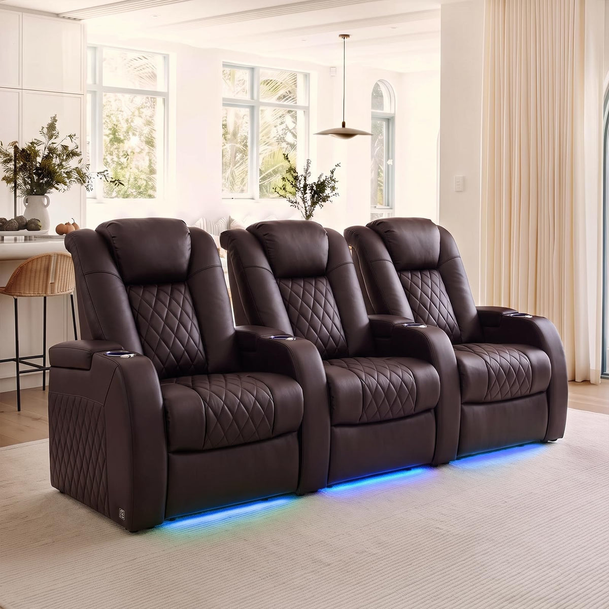 Weilianda Power Reclining Sofa for Living Room, Grey