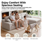110" Sectional Boneless Sofa with Ottoman, L-Shaped Couch Bed No-Assembly Modular Sofa