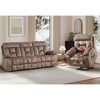 EBELLO 2 Piece Reclining Living Room Set, Soft Fabric Recliner Sofa Furniture Set, Included Power Lift Recliner Chair with Massage and Heat and 3 Seat Sofa, Dark Greenish-Grey