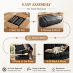 Upgraded Boneless Couch with Storage, 107" Modular Sectional Sofa Couches for Living Room, Extra Deep&High 3 Seater U-Shaped Boneless Sofa with Ottoman, Tool-Free Assembly, Black