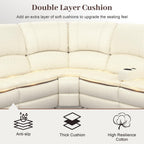 Yolsali Manual Reclining Sectional Sofa Set, 7 Seats Soft Leather Recliner