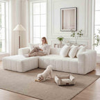 WILLIAMSPACE 111" Sectional Curved Sofa Couch with Fully Compressed Sponge