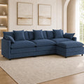 108" Modular Sectional Sofa with Ottoman, Chenille, Green