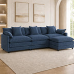 108" Modular Sectional Sofa with Ottoman, Chenille, Green