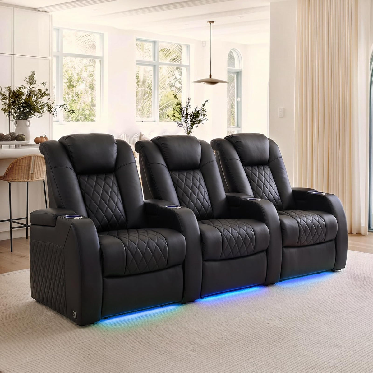Weilianda Power Reclining Sofa for Living Room, Grey