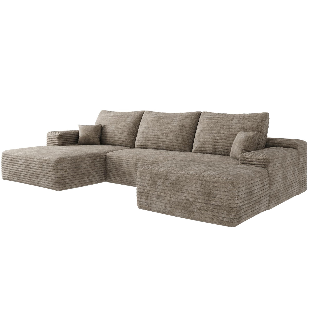 107" Silky‑Tactile Multi‑Functional Sectional Sofa, Upholstered Sleeper with High‑Resilience Foam, Free Combination Couch with No Assembly Required for Living Space, Camel