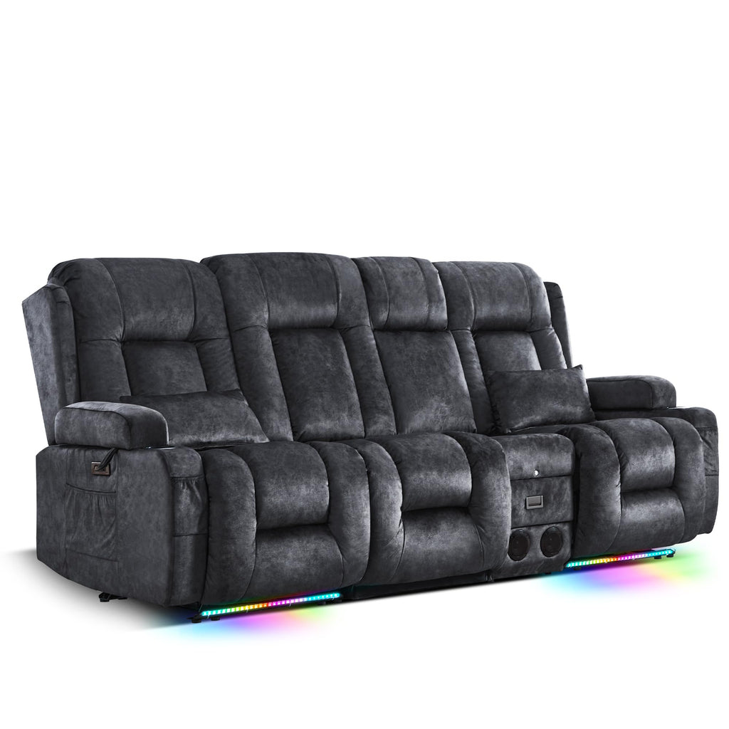 TUNYI Power Loveseat Recliner Sofa with Massage & Heat