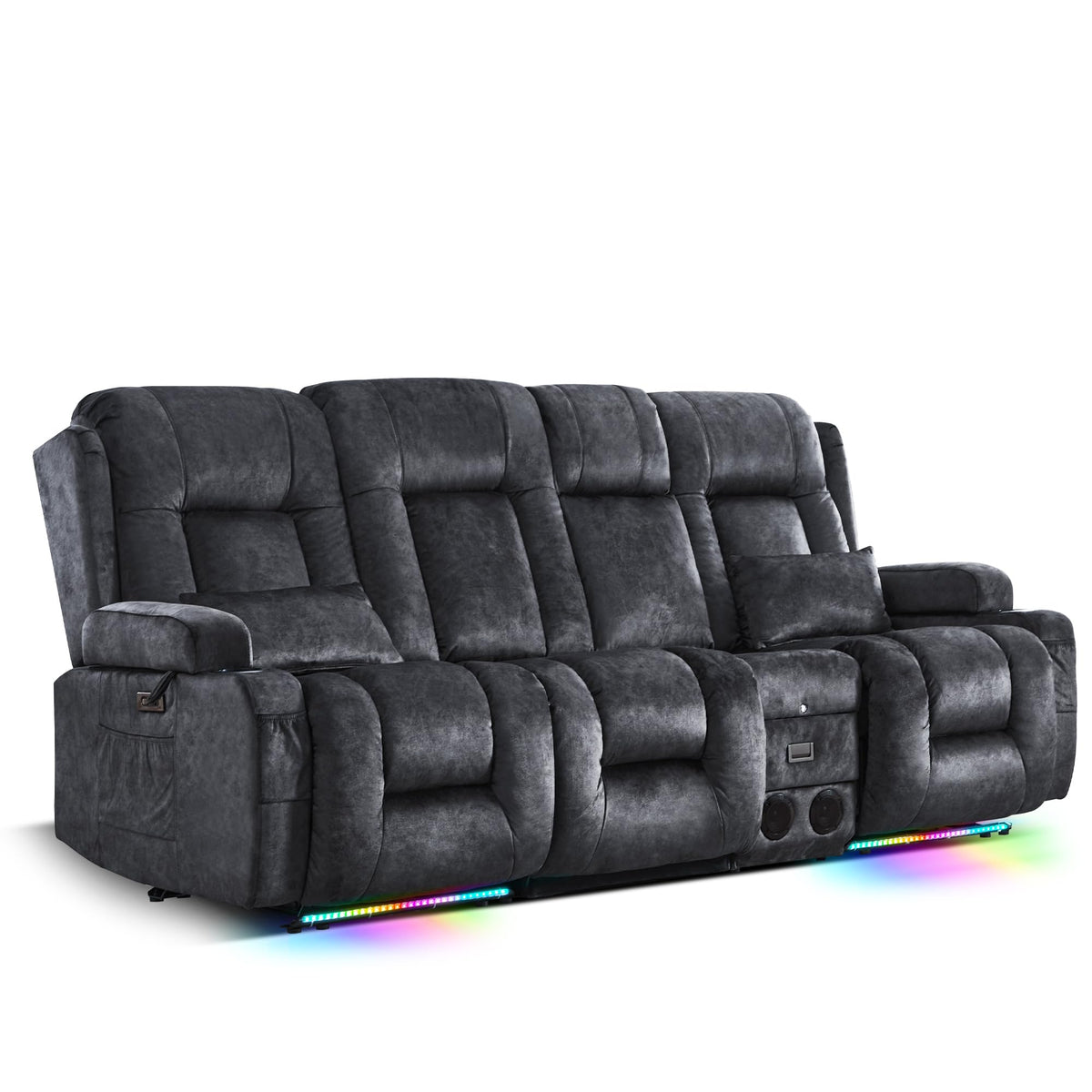 TUNYI Power Loveseat Recliner Sofa with Massage & Heat