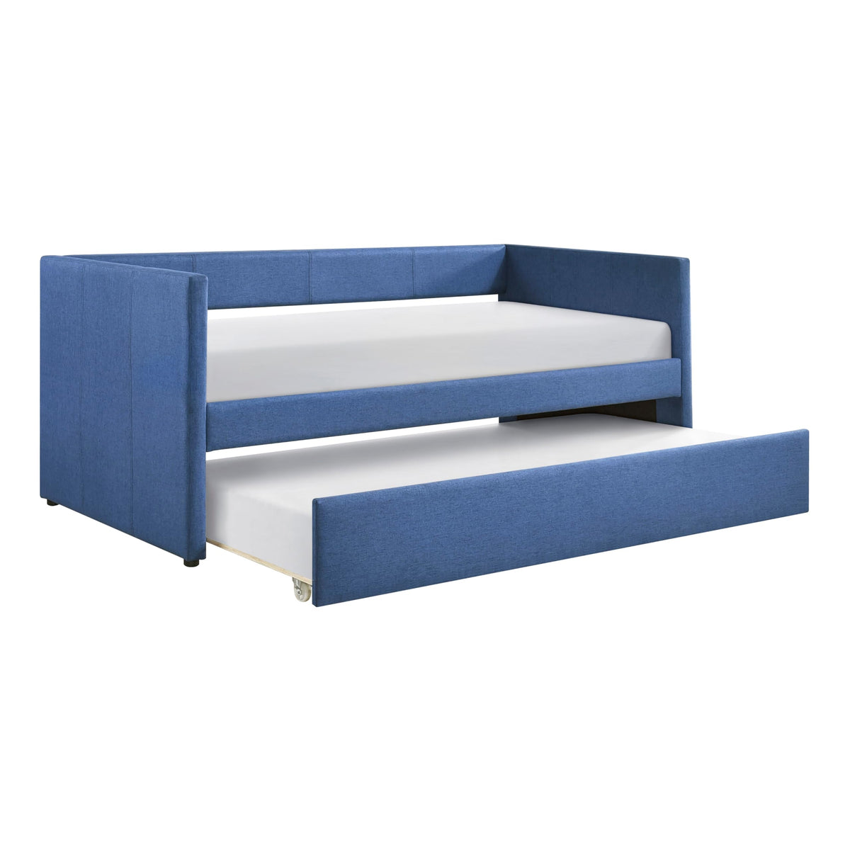 Versatile Daybed with Pull-Out Trundle, Textured Fabric Upholstery