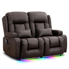 TUNYI Power Loveseat Recliner Sofa with Massage & Heat