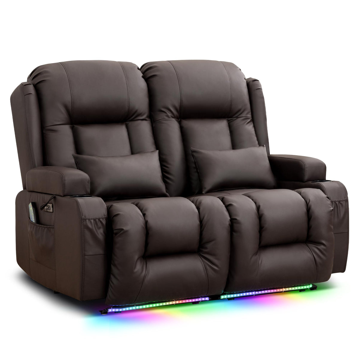 TUNYI Power Loveseat Recliner Sofa with Massage & Heat