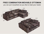 115" Cloud Sectional Couch, Boneless Couches for Living Room