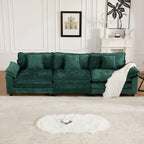 Wider Armrest 3 Seats Modern Sectional Couch Chenille Green Cloud Comfort Living Room Bedroom Apartment Comfortable Modular Sofa