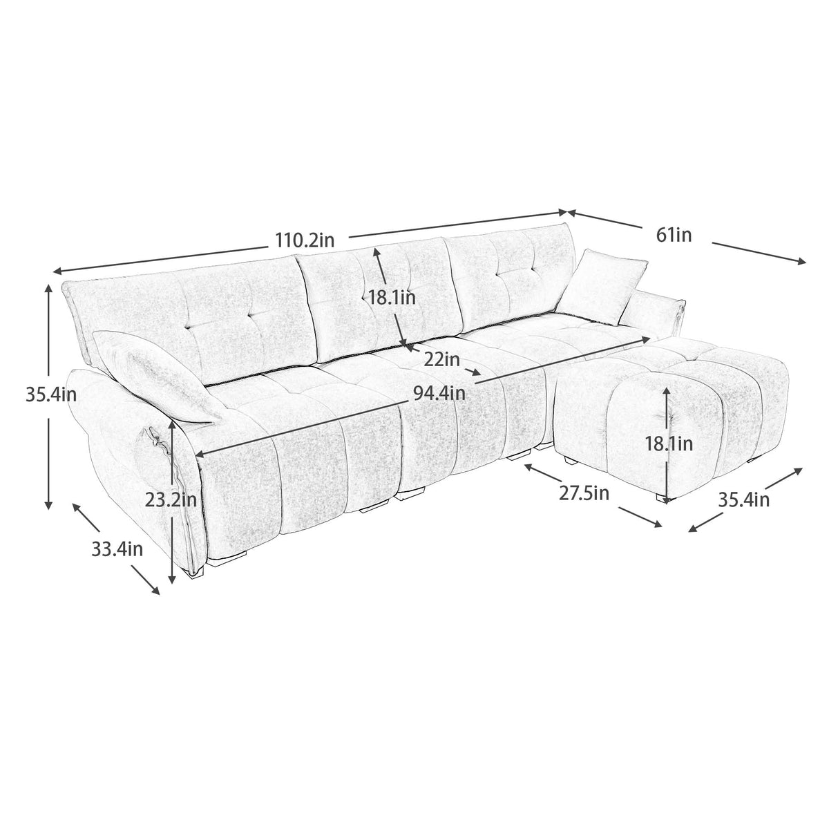 Three Seater Sofa Set with Ottoman and Pillows,Solid Wood, Textured Chenille, High Resilience Cushions, Ideal for Living, Lounge, Office, Hotel Spaces, in Burnt Orange