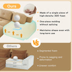 Tidyard 15? Modern U-Shaped Modular Sectional Sofa for Living Room, Corduroy Fabric 4-Seater Couch with Deep Seat & 2 Movable Ottomans, Pearl Piping, Tufted Design, No Assembly, Anti-Slip Base, Camel