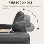 WinJoy 130" Power Reclining Sofa, 5-Seat Air Leather Lift Sectional,Grey