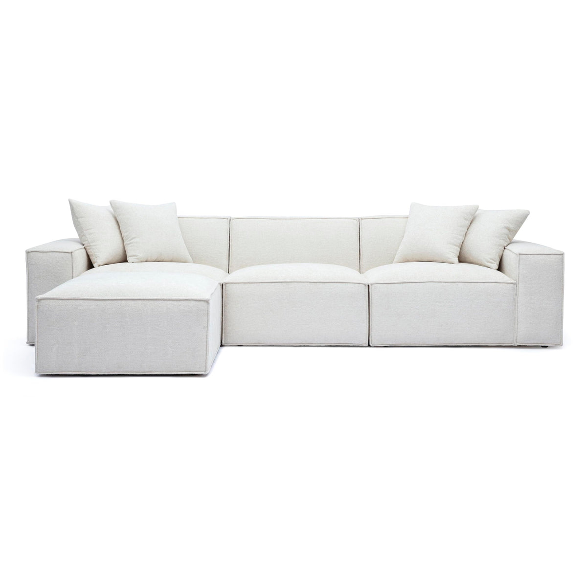 TOV Furniture Mindy Taupe Chenille Basketweave Modular Sectional
