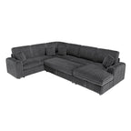 130" Sectional Couches for Living Room,Sectional Couch with Storage,Black