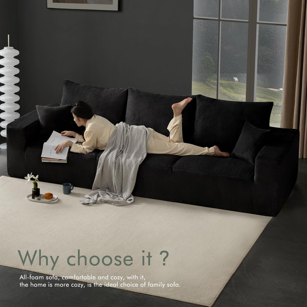 113" Modular Sectional Sofa Bed Boneless Sofa Couches for Living Room