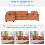 120.5" L-Shaped Modular Sectional Sofa with Convertible Sofa Bed, Reversible Sleeper with Pull-Out Bed, Cup Holders and Ample Storage Space for Living Room