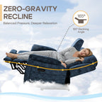 Zero Gravity Power Reclining Loveseat Sofa with Adjustable Headrests, Power Loveseat Recliner with Console, Electric 2-Seater Recliner Couch with Charging Port for Living Room (Velvet, Blue)