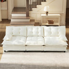 107.5" Modular Sectional Sofa-Chenille Deep 3 Seater L-Shaped Cloud Couch with Ottoman, Button Seat Cushions for Living Room & Apartment, Orange