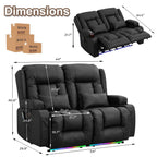 TUNYI Power Loveseat Recliner Sofa with Massage & Heat