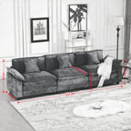 Wider Armrest 3 Seats Modern Sectional Couch Beige Chenille Cloud Couch Comfort Living Room Bedroom Apartment Comfortable Modular Sofa