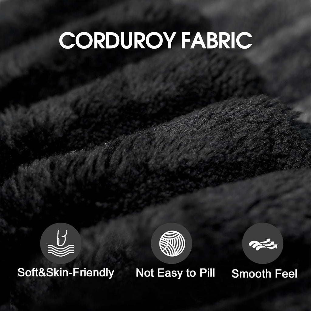 118.2" Cloud Sofa,Corduroy Fabric,Deep Seat Couches,Double Layer Design,Removable Cushion,No Assembly, DIY Combination for Living Room, Bedroom,Conference Room,Apartment,Black