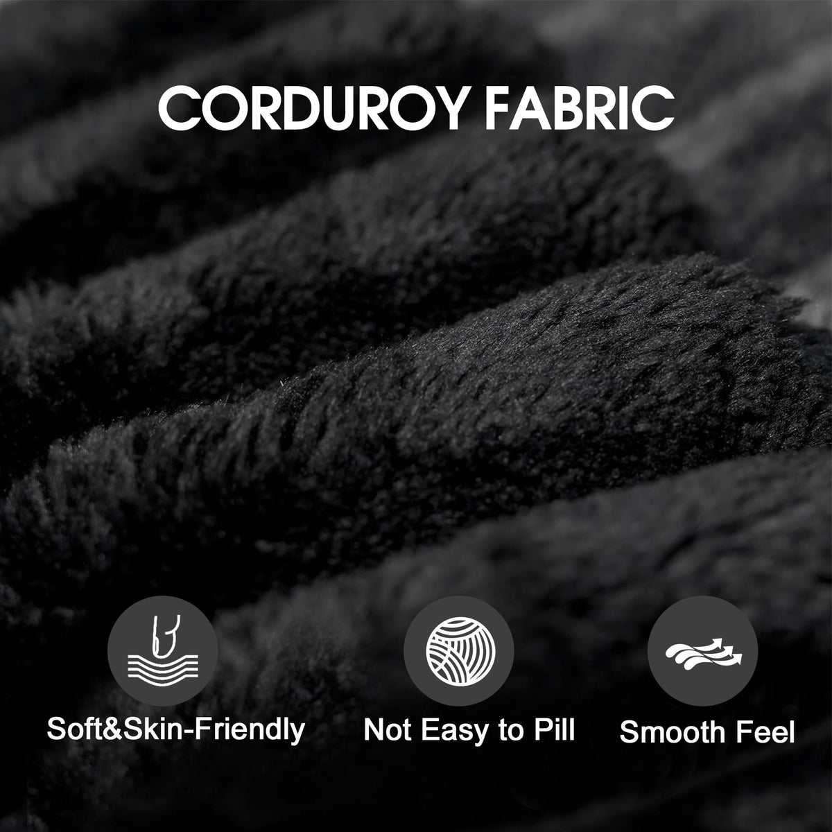 118.2" Cloud Sofa,Corduroy Fabric,Deep Seat Couches,Double Layer Design,Removable Cushion,No Assembly, DIY Combination for Living Room, Bedroom,Conference Room,Apartment,Black