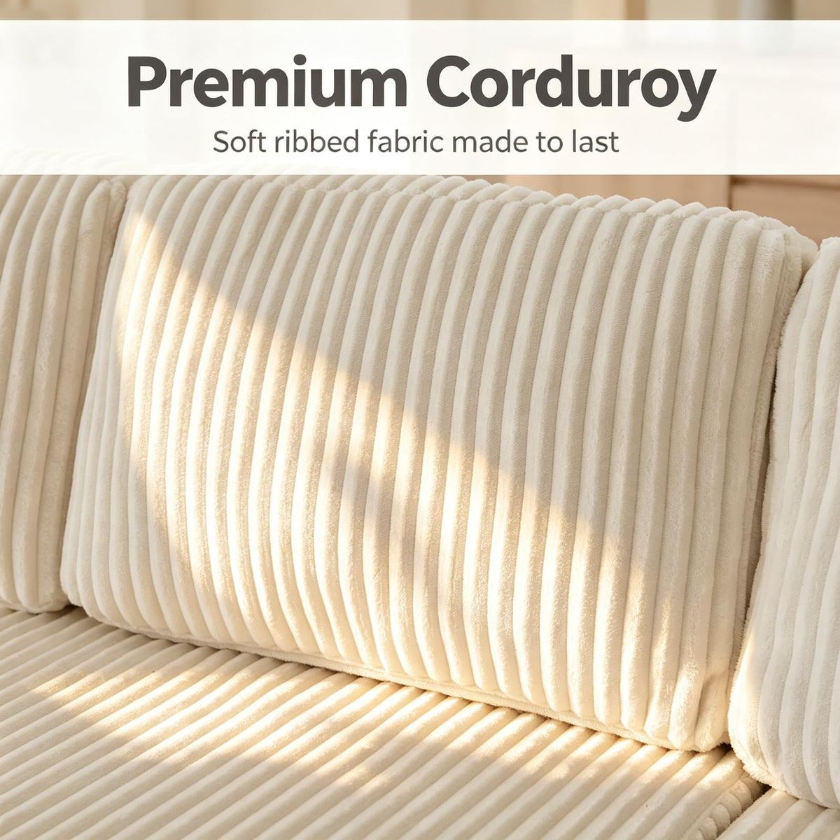 132" Oversized U-Shaped Boneless Couch, Sectional Couches for Living Room
